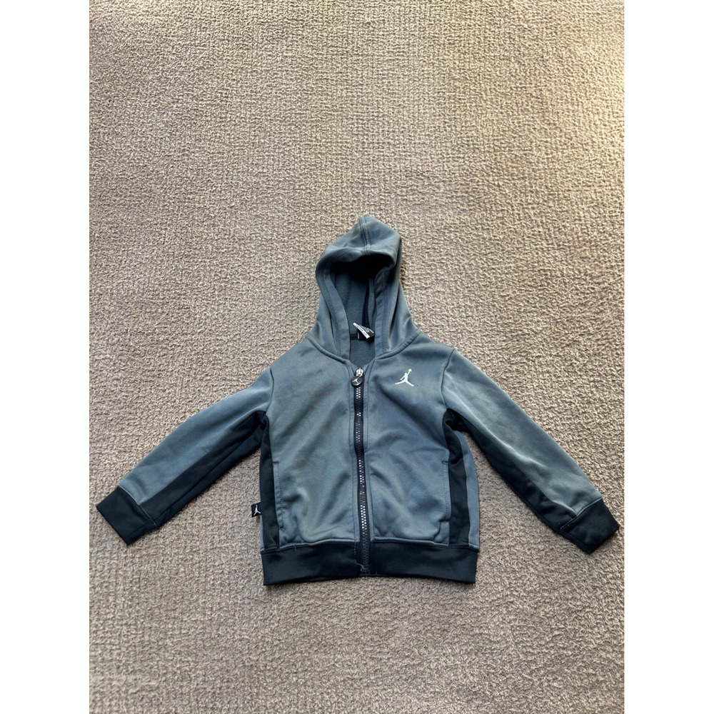 Jordan Kids Therma-FIT Full Zip Hoodie Grey Black Jumpman Logo 24M